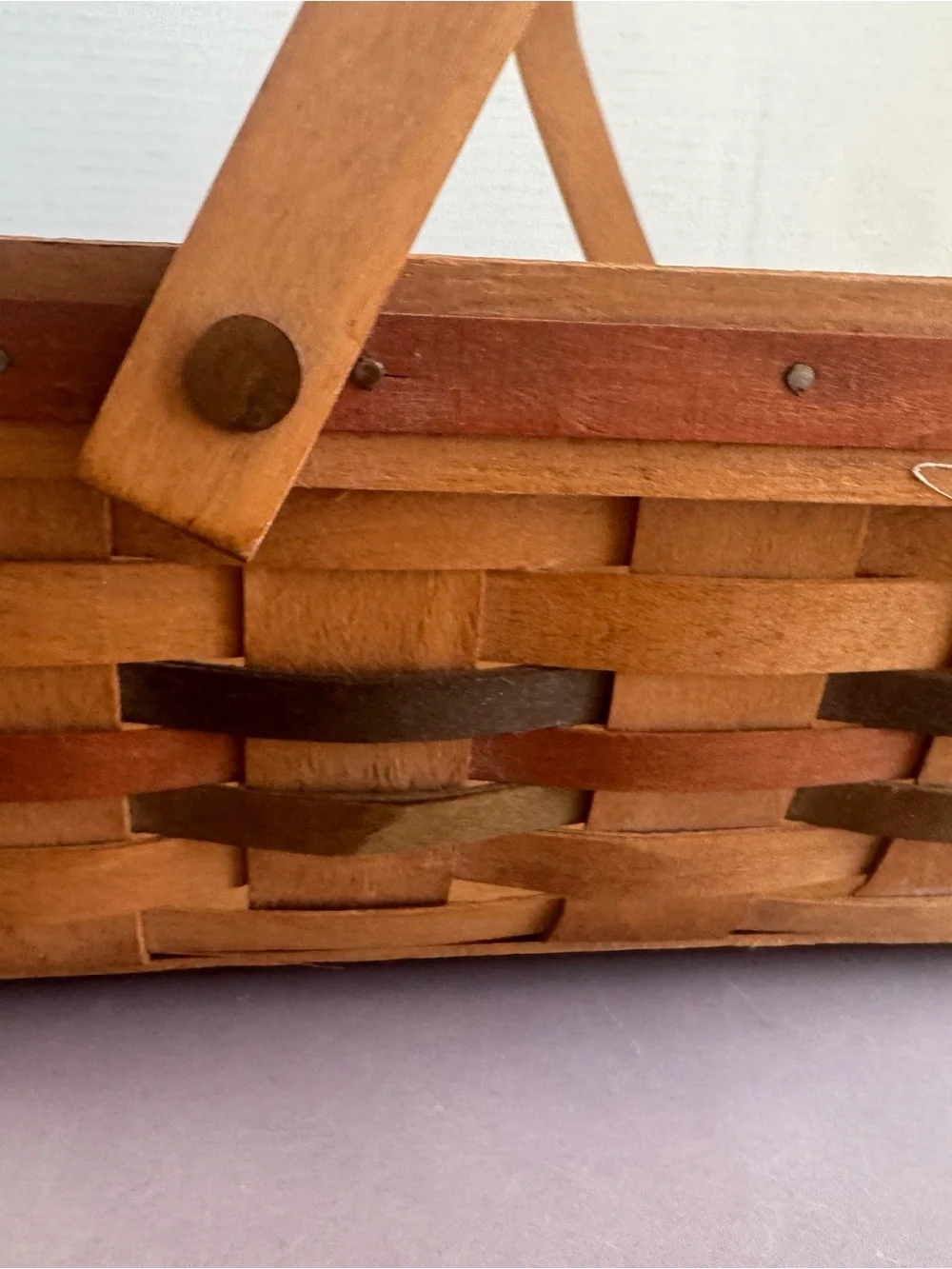 Longaberger Rectangular Woven Basket in Brown and Tan